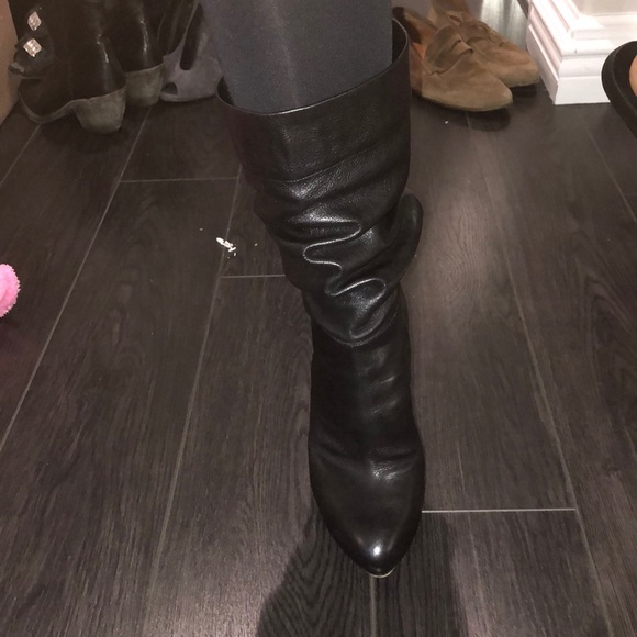 CASADEI BLACK LEATHER MIDSHAFT BOOTS SZ 39 - Picture 3 of 13